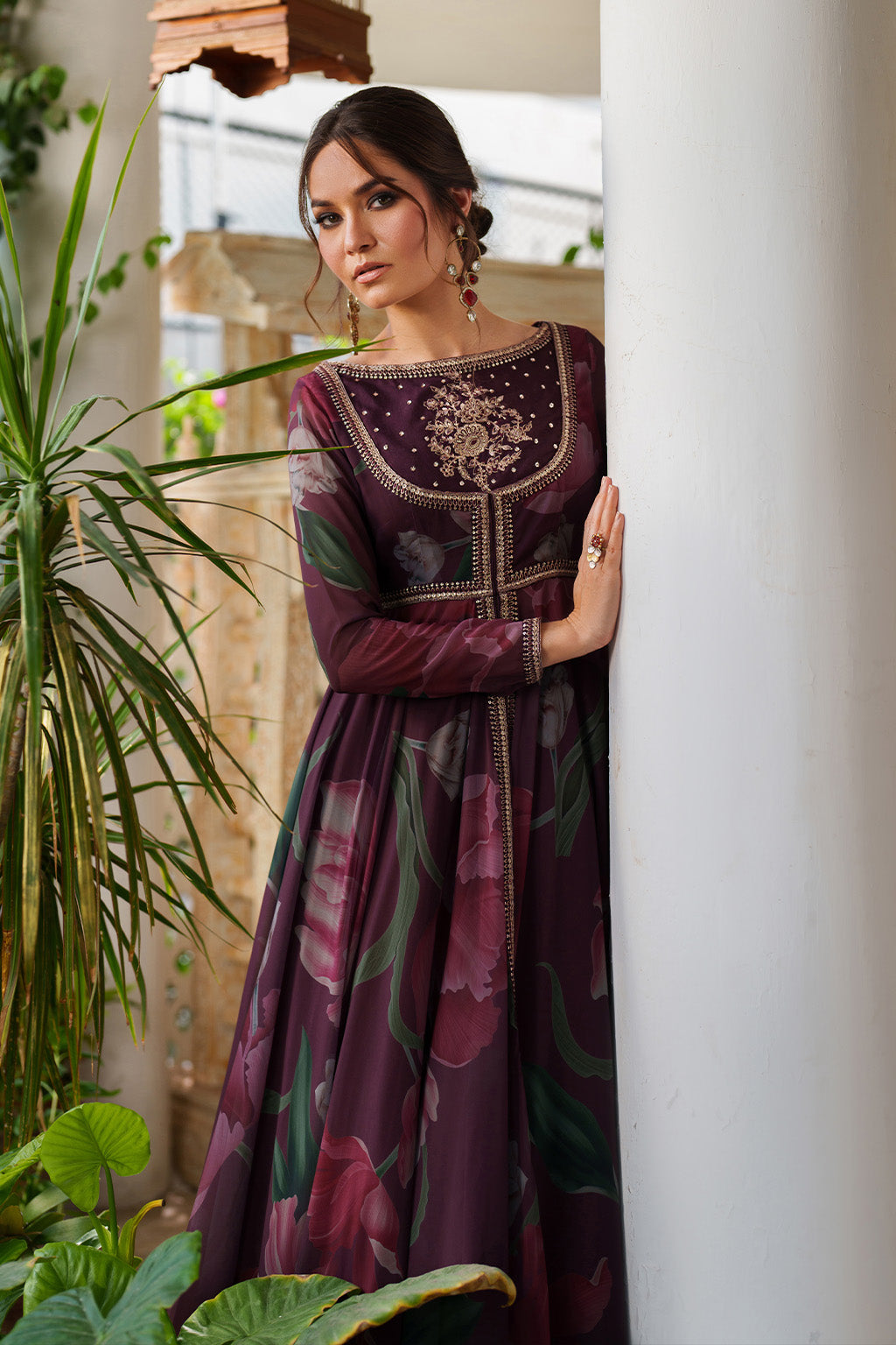 chinese dress ladies Graceful Roses on Pure Italian Silk Dress – Dress By Vicky main image 1