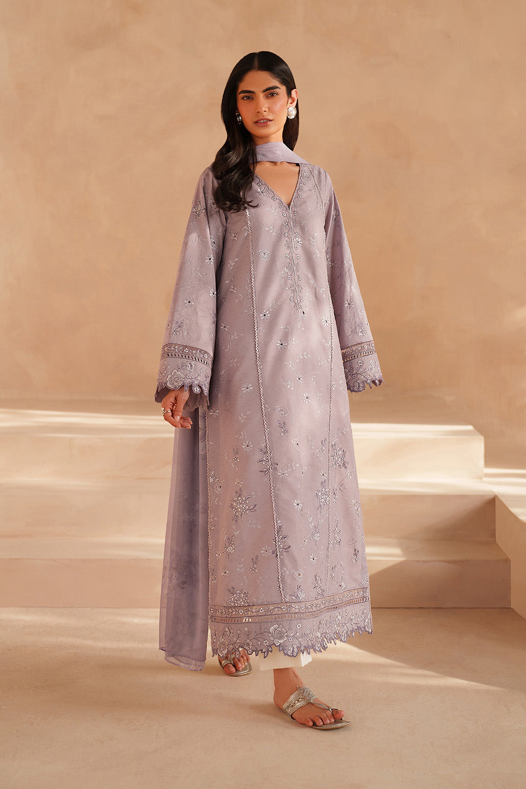 iznik purple dress Purple Plum Embroidered Lawn dress