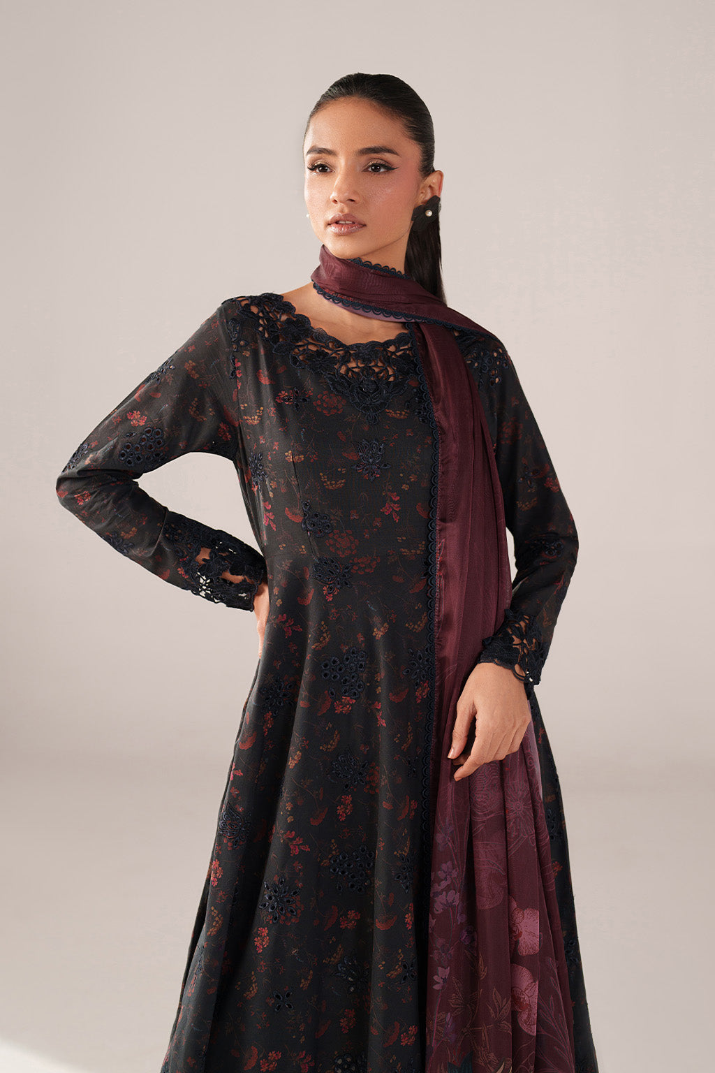 Black Embroidered Lawn dress