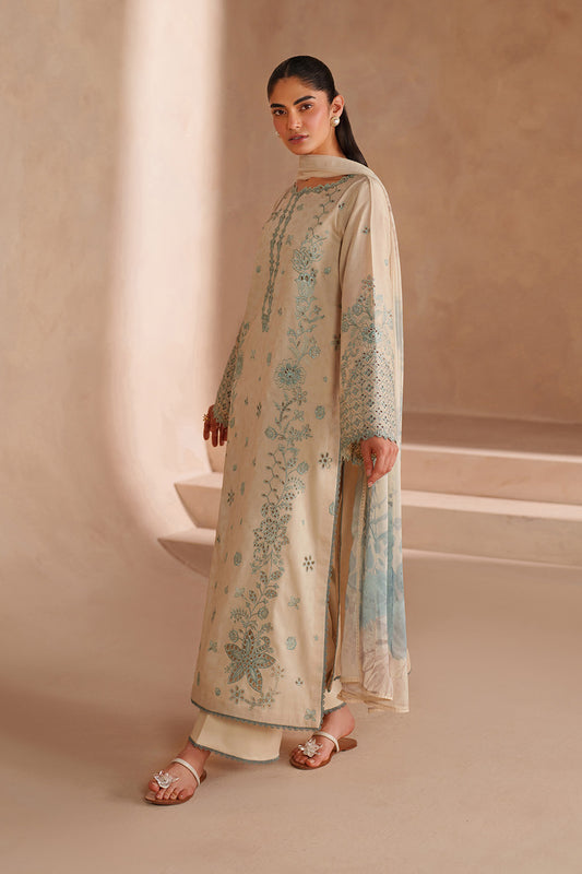 UE-605 Embroidered Lawn - Iznik
