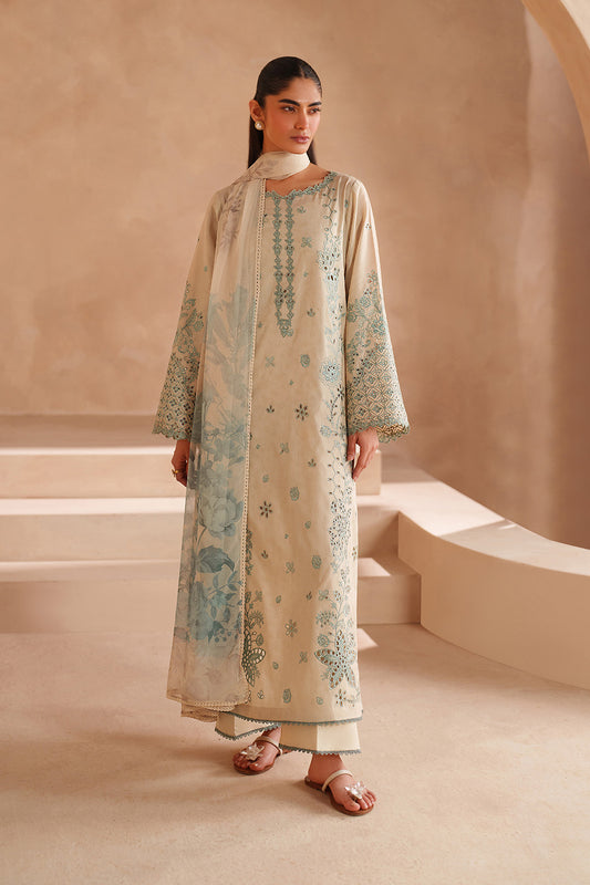 UE-605 Embroidered Lawn - Iznik