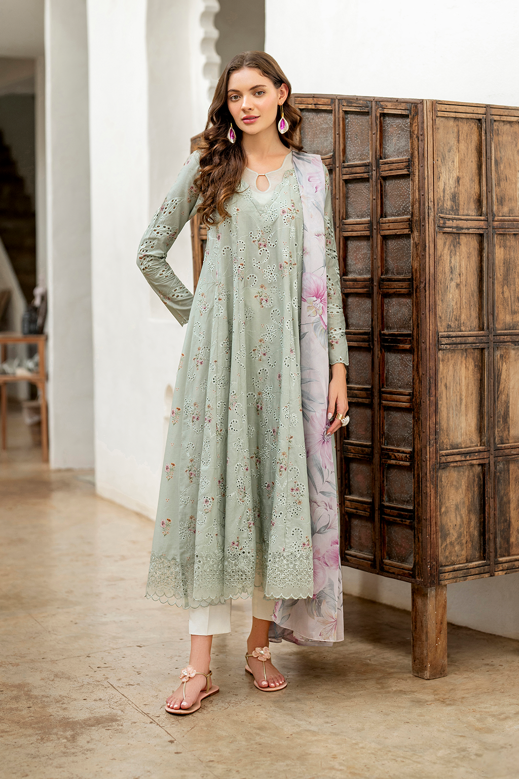 Mint Green Embroidered Lawn dress | Spring Summer Lawn collection'26  Iznik