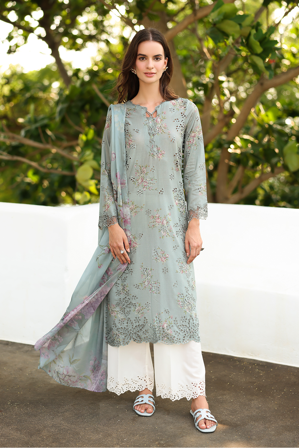 Dusty Ice Blue Embroidered Lawn dress | Spring Summer Lawn collection'26 Iznik Dusty Ice Blue Embroidered Lawn dress | Spring Summer Lawn collection'26 Iznik