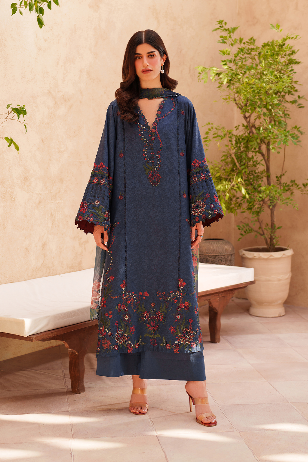 Navy Blue Embroidered Lawn dress | Eid Lawn Collection | Iznik Navy Blue Embroidered Lawn dress | Eid Lawn Collection | Iznik