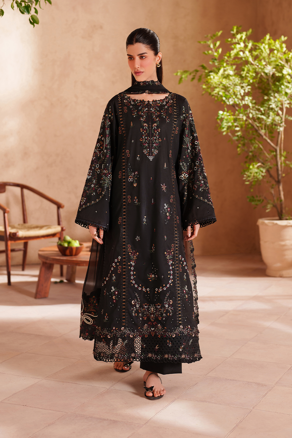 black dresses for eid Embroidered Lawn dress | Lawn Collection formal cocktail dresses Black Tie Dress Code Size:M (6-8)