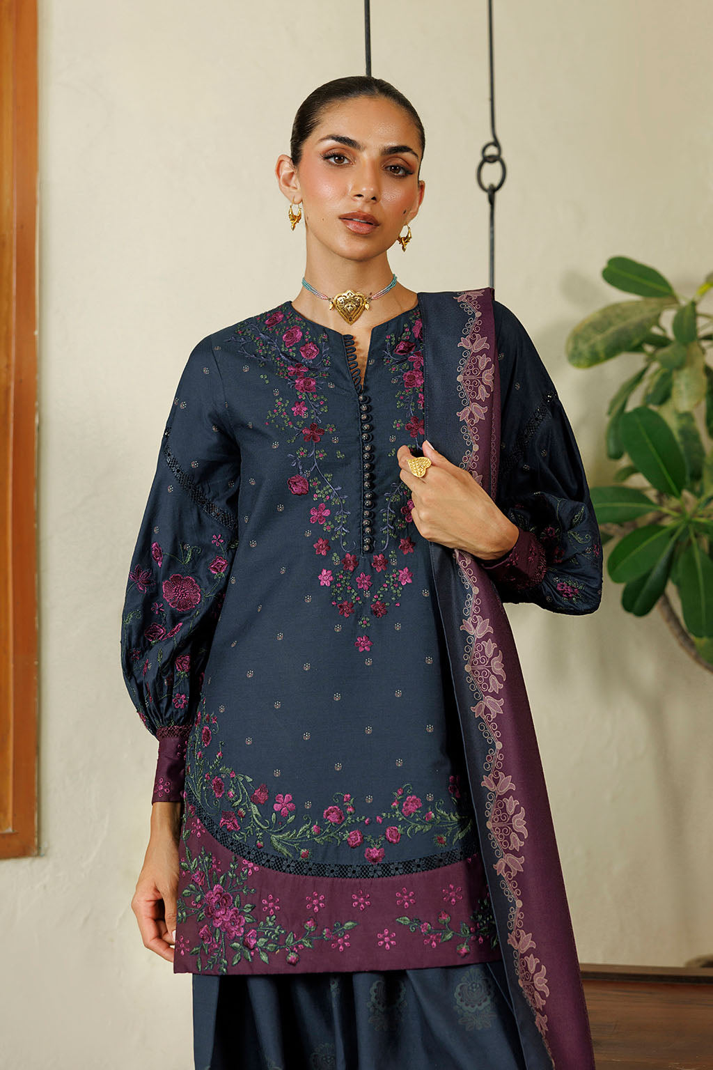 IPF-26  Embroidered Printed Viscose Linen