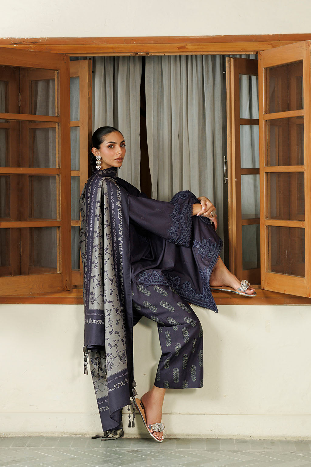 IPF-30  Embroidered Printed Viscose Linen