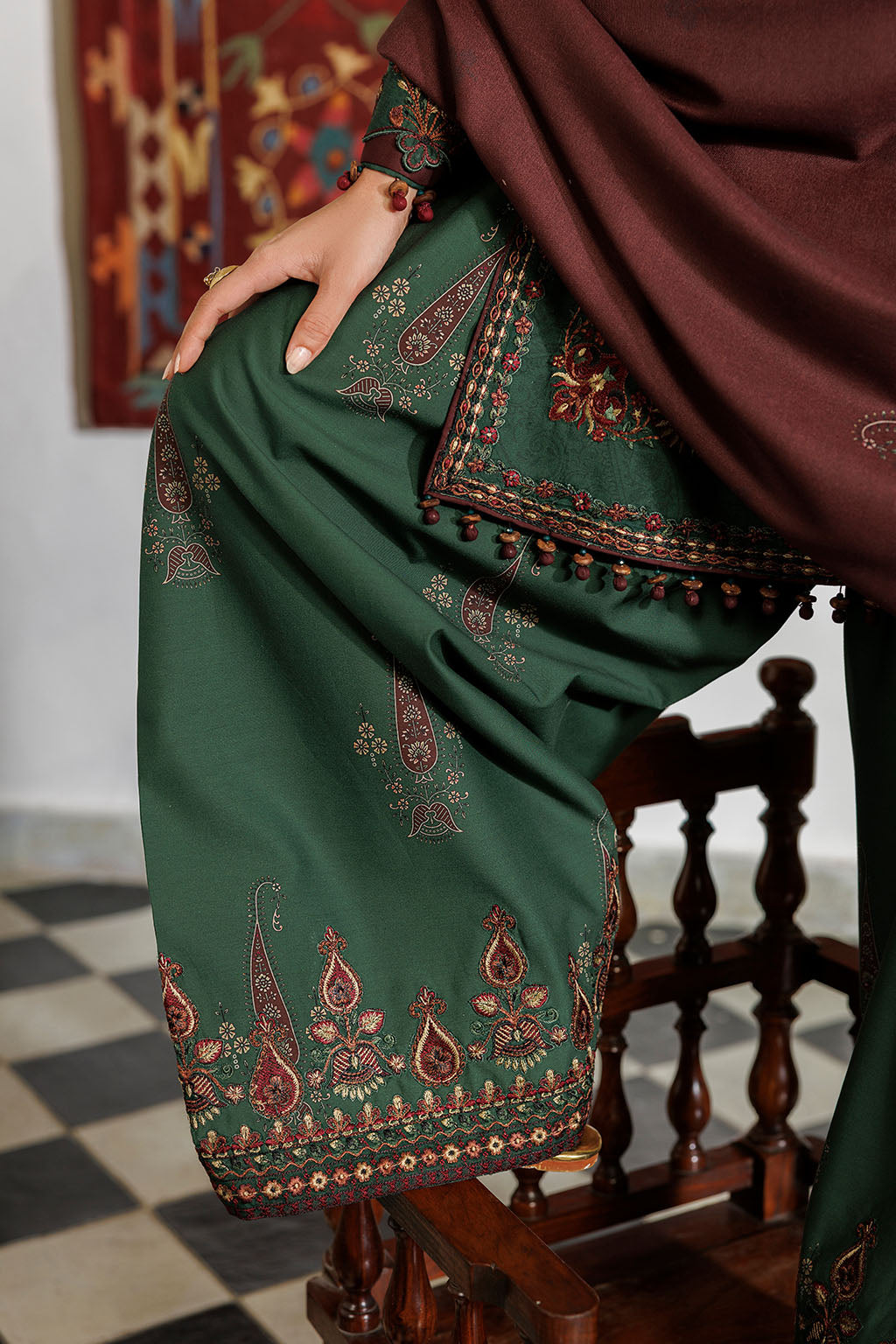 IPF-32  Embroidered Printed Viscose Linen