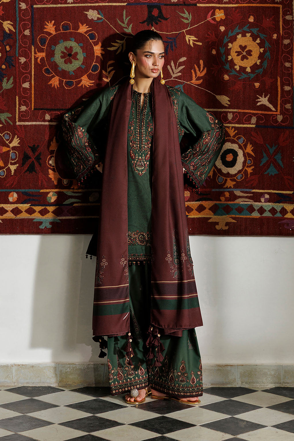 IPF-32  Embroidered Printed Viscose Linen