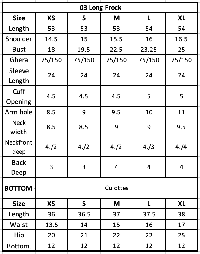 Size Chart Image