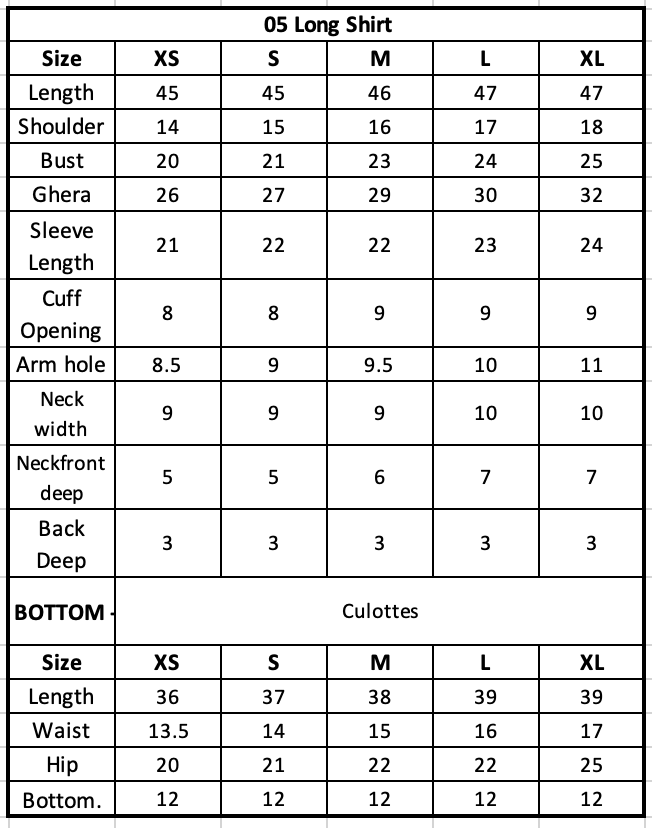 Size Chart Image