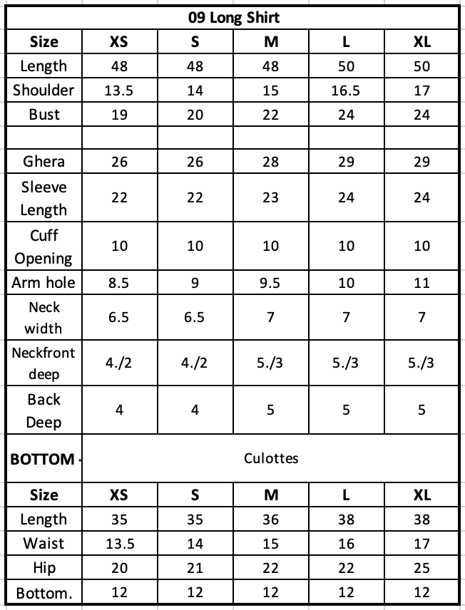 Size Chart Image