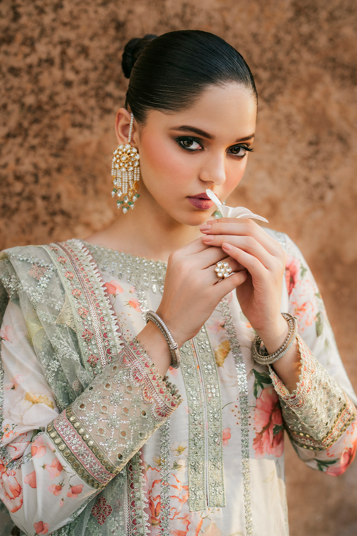 UE-311 Embroidered Raw Silk