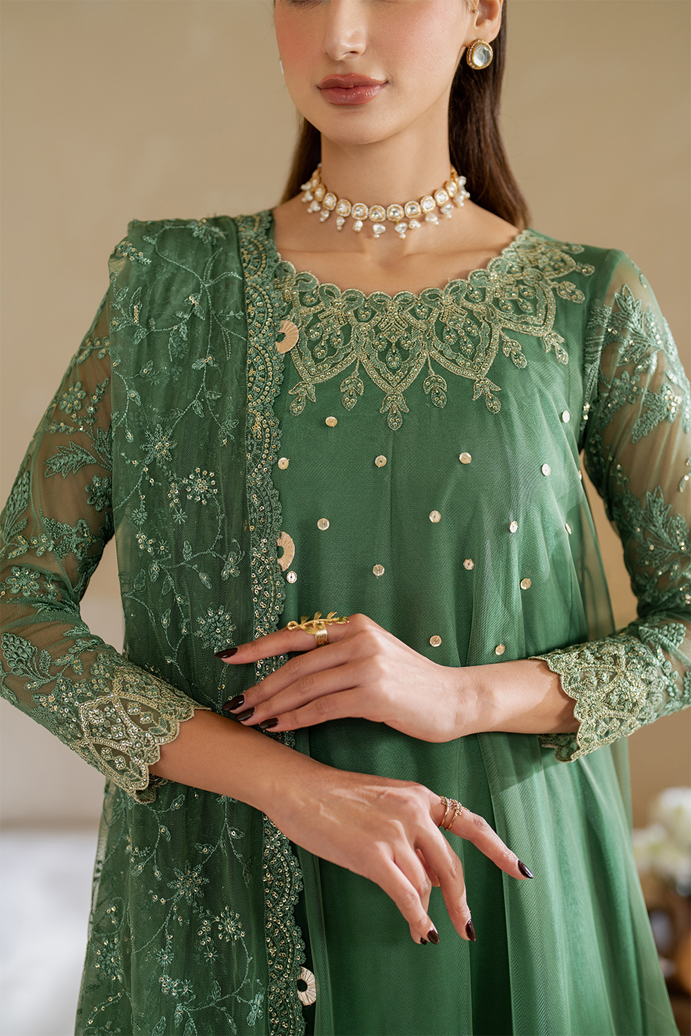 CC-53 Embroidered Chiffon - Iznik