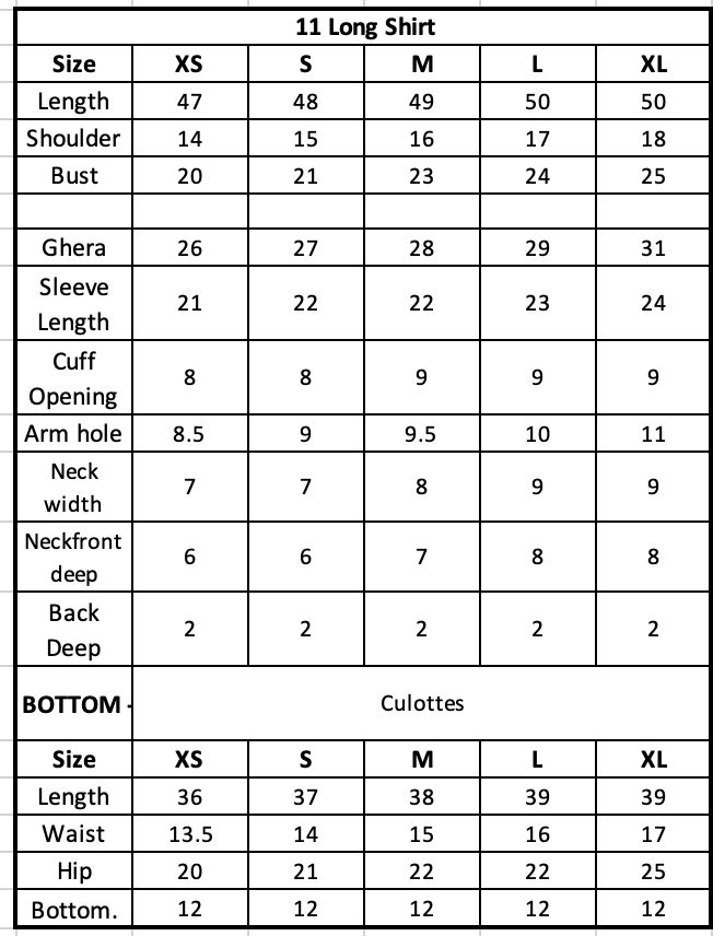 Size Chart Image