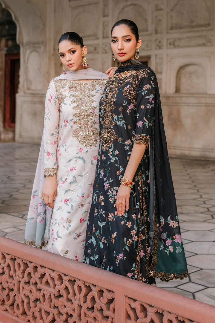 UE-317 Embroidered Raw Silk - Iznik