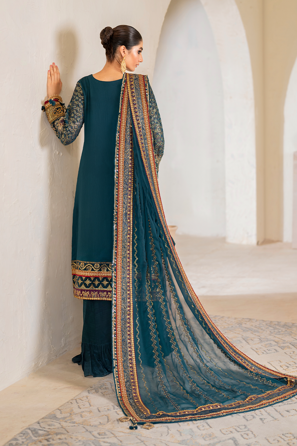 CC-46 Embroidered Chiffon - Iznik