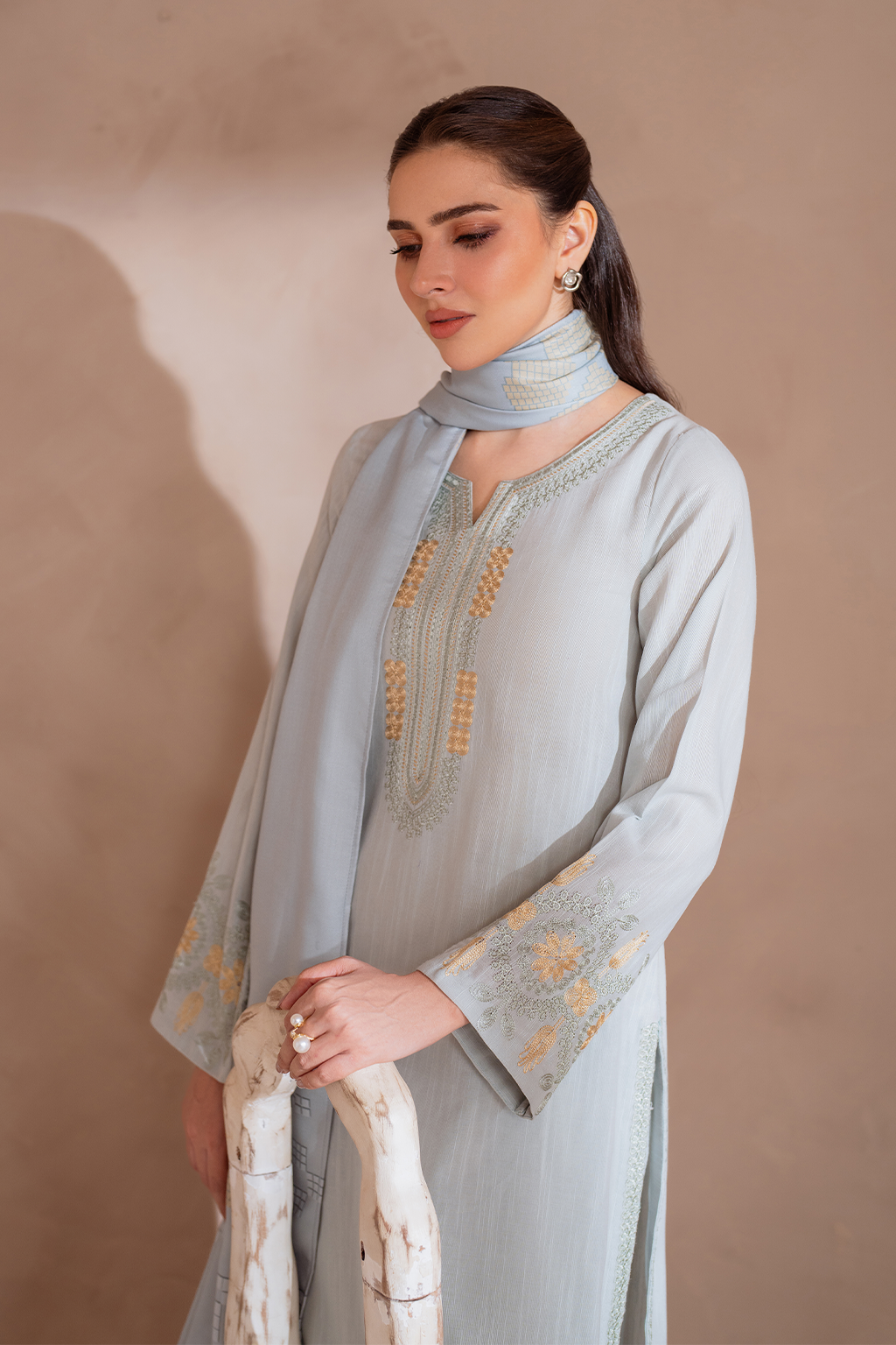 UE-369 Embroidered Khaddar