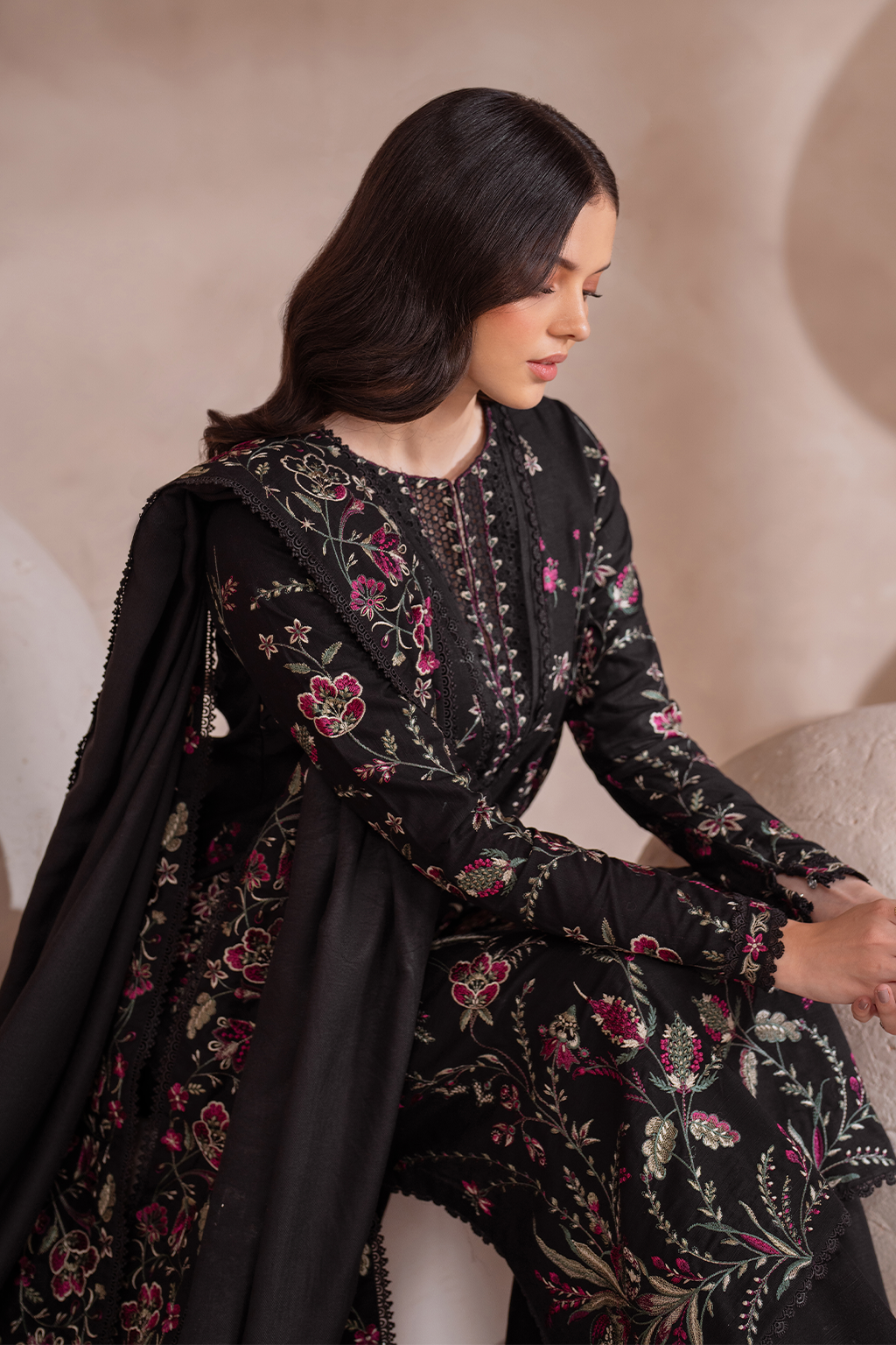 UE-380 Embroidered Khaddar