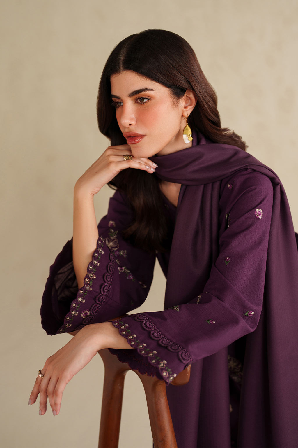 UE-576 Embroidered Khaddar