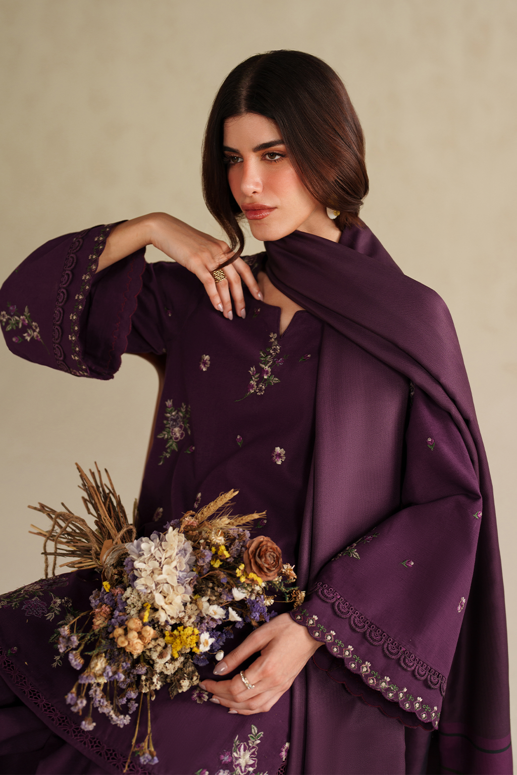 UE-576 Embroidered Khaddar