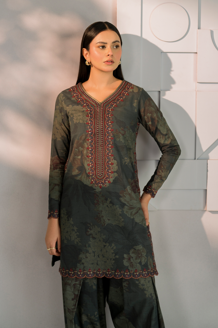 IP-262 Printed Khaddar - Iznik