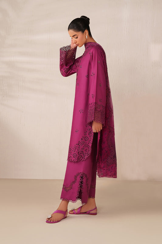 UE-593 Embroidered Textured Lawn - Iznik