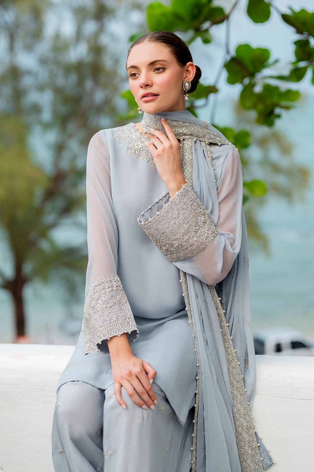 CC-70 Embroidered Chiffon - Iznik