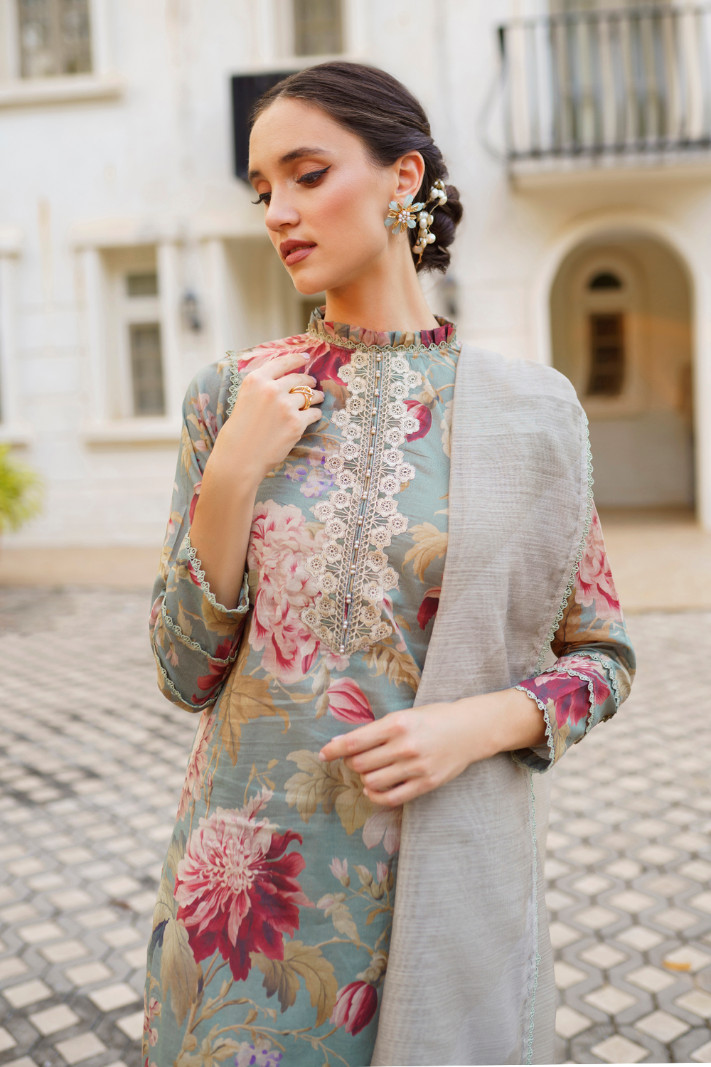 New style sales stitching lawn dress