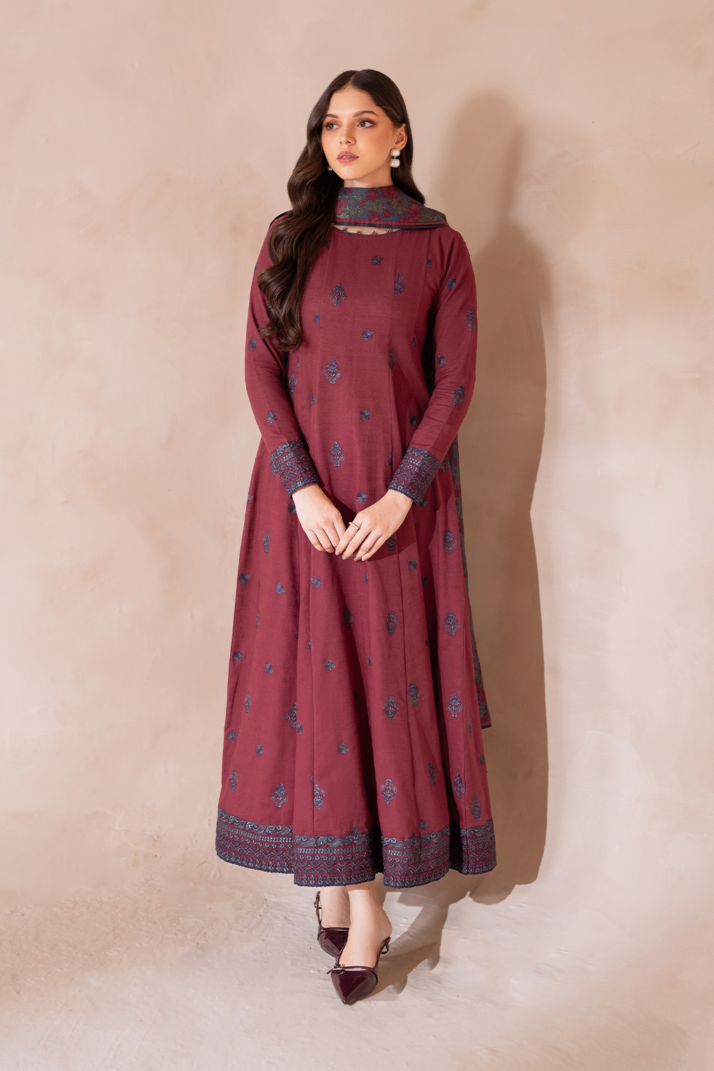 UE-372 Embroidered Khaddar