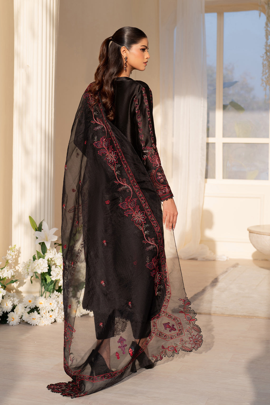 UE-434 Embroidered Pure Jacquard Silk