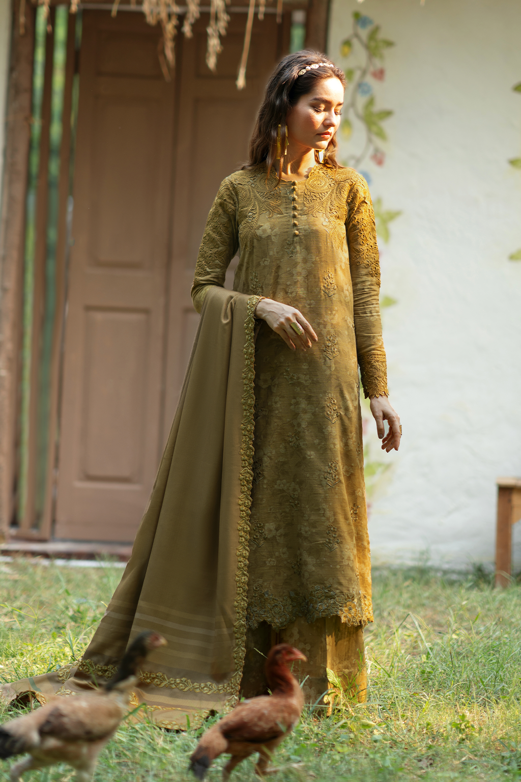 IPK-02 Embroidered Slub Khaddar