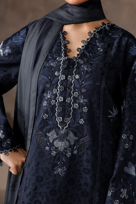 UE-742 Embroidered  Viscose Jacquard