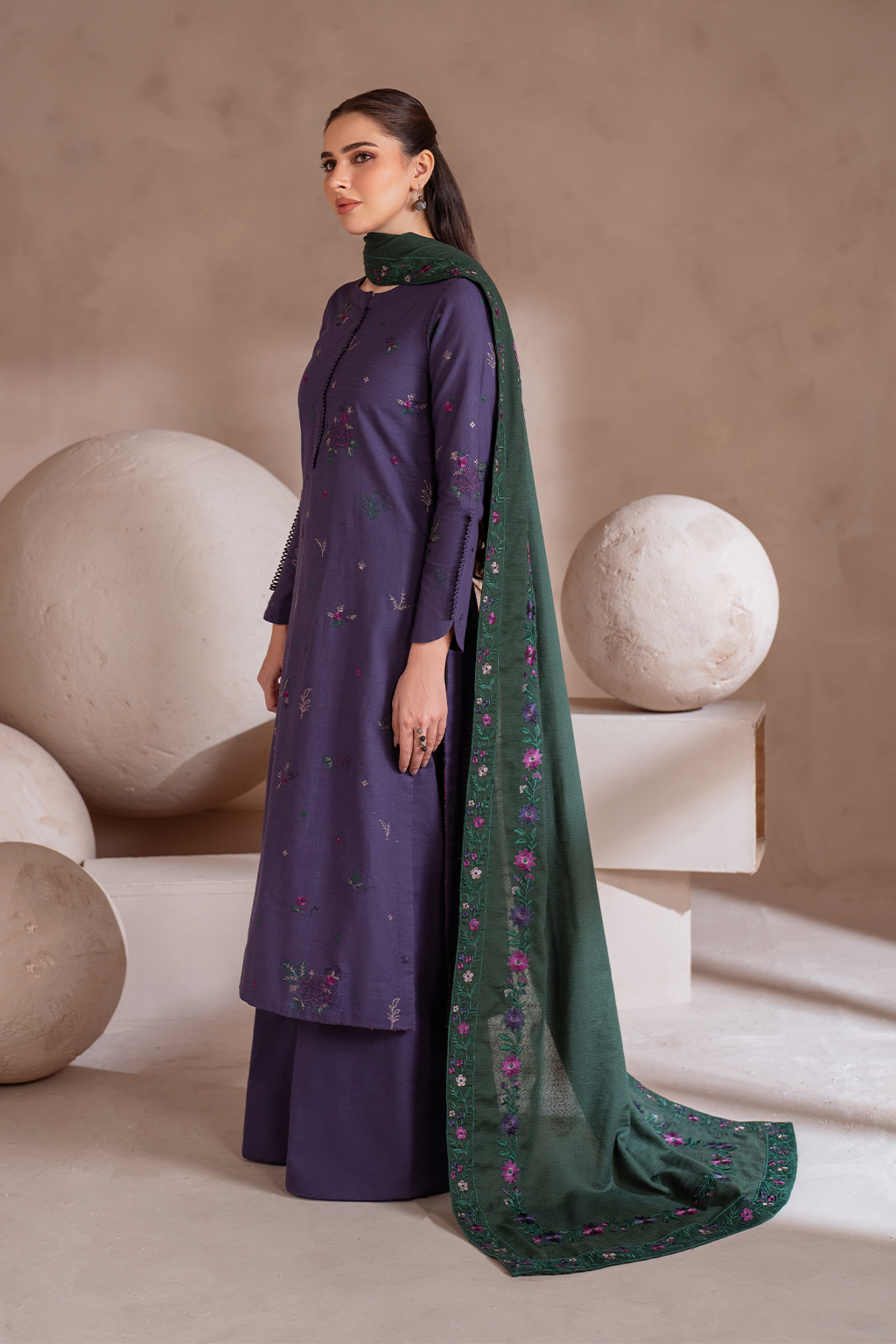 UE-366 Embroidered Khaddar