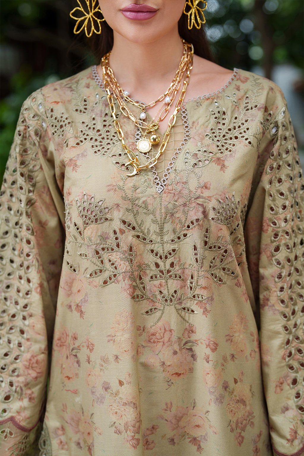 UE-502 Embroidered  Lawn