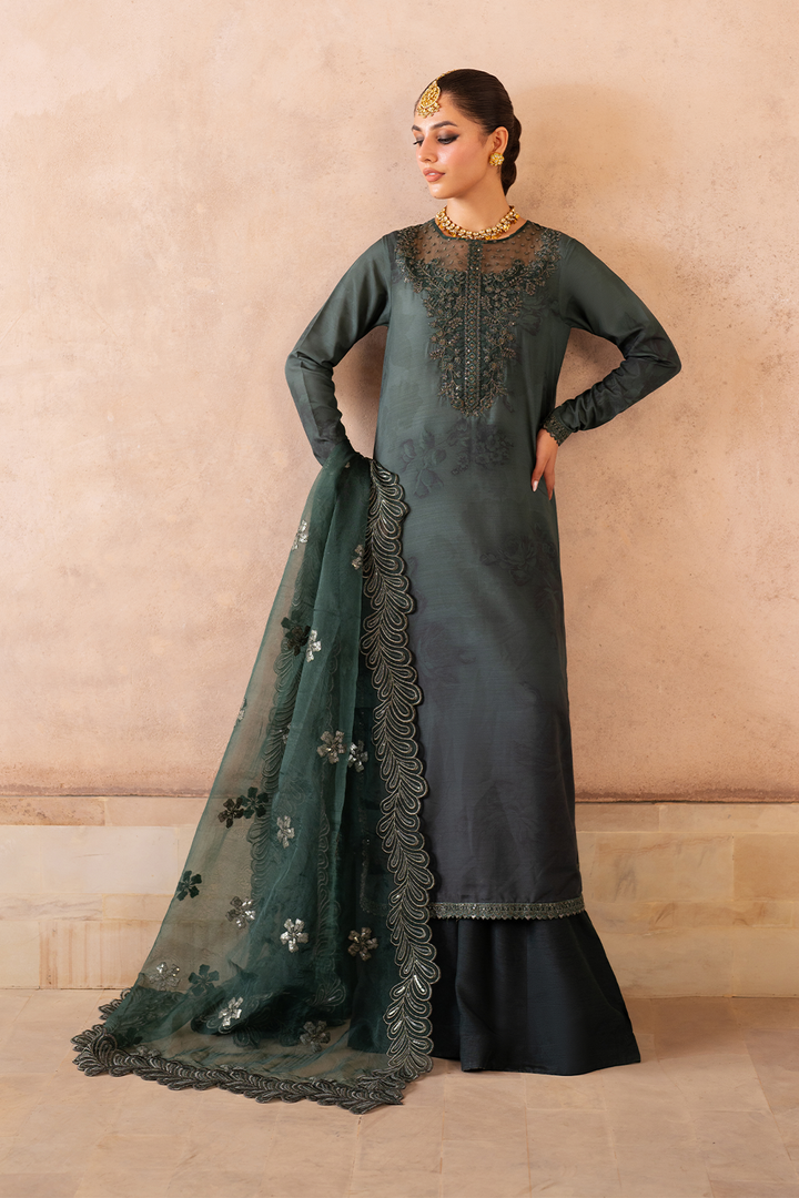 UE-324 Embroidered Raw Silk - Iznik