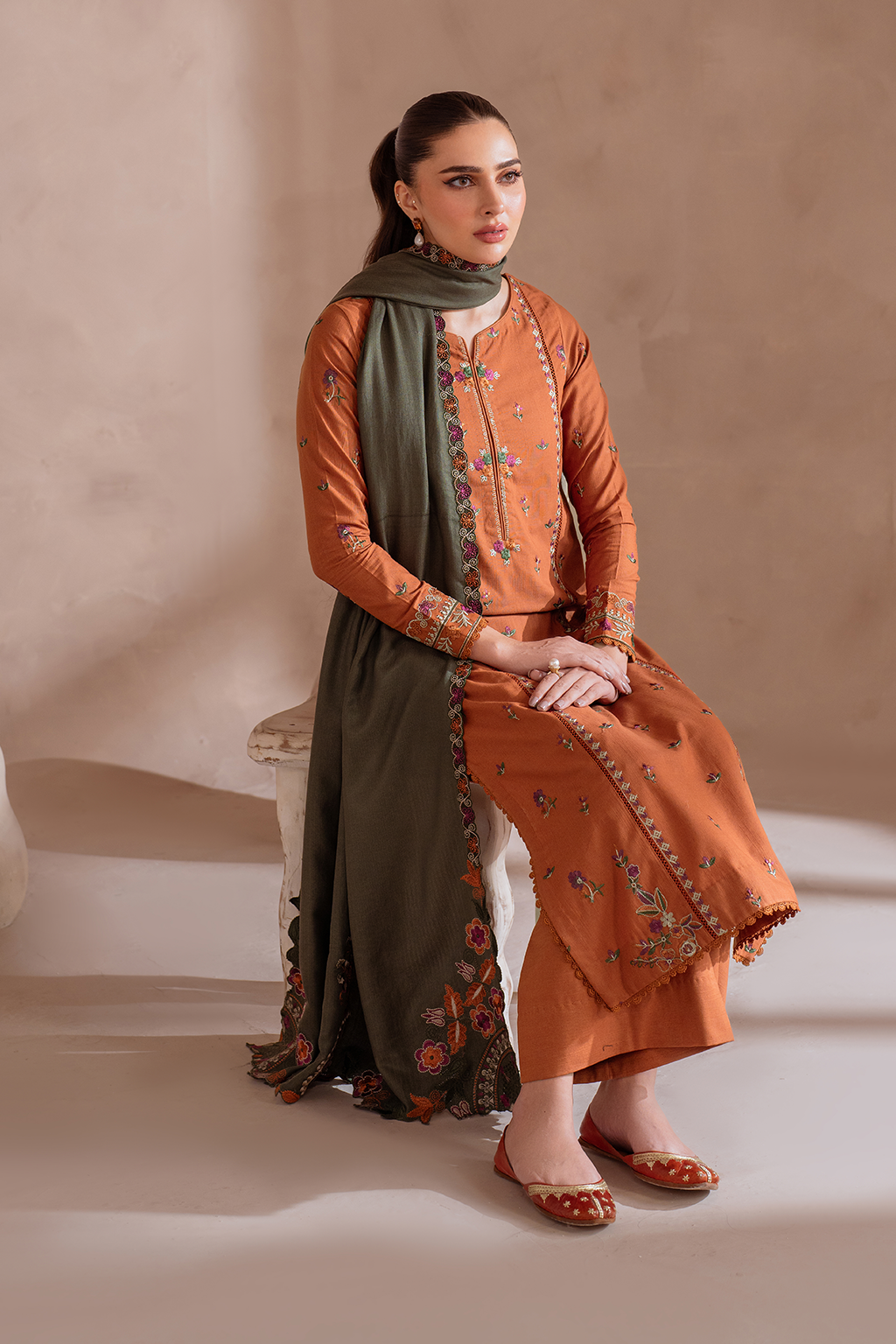 UE-367 Embroidered Khaddar