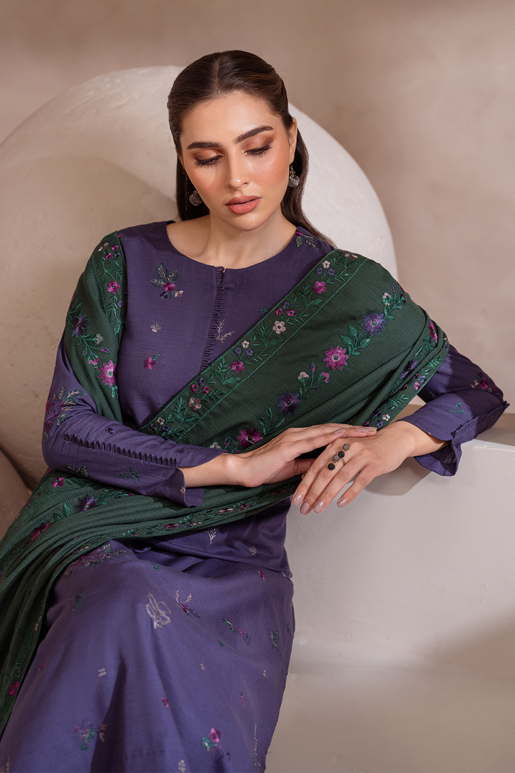 UE-366 Embroidered Khaddar