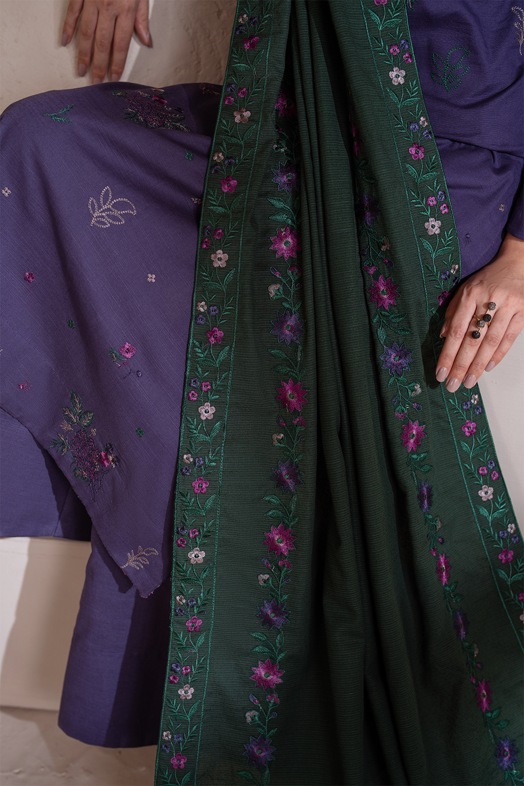 UE-366 Embroidered Khaddar