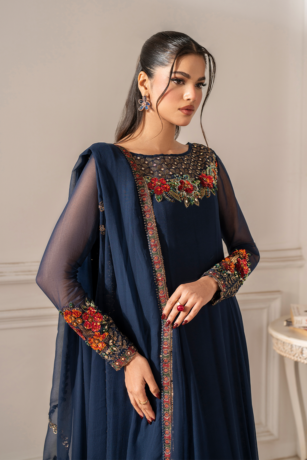 UE-412 Embroidered Chiffon