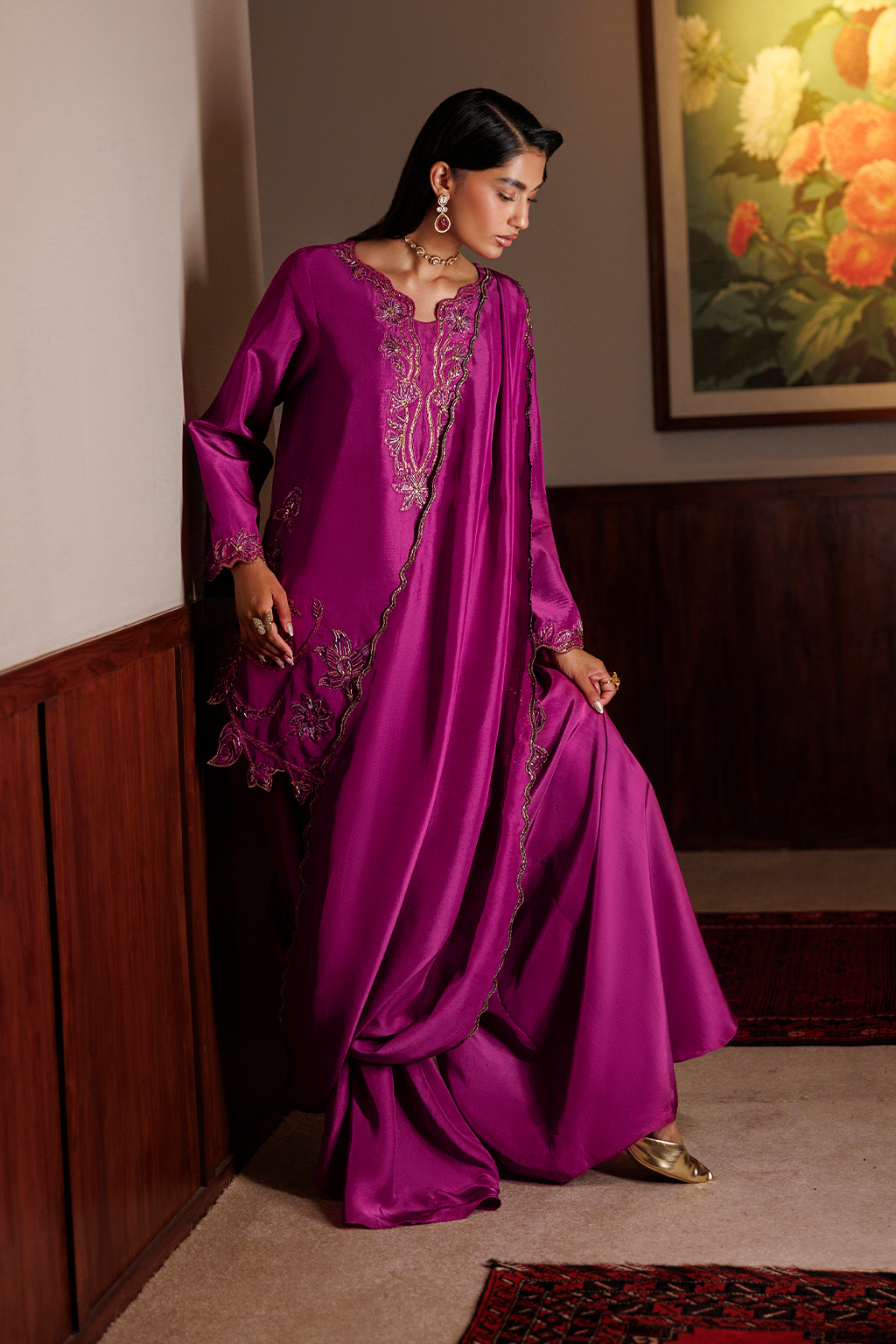UE-722 Embroidered Ramen Silk