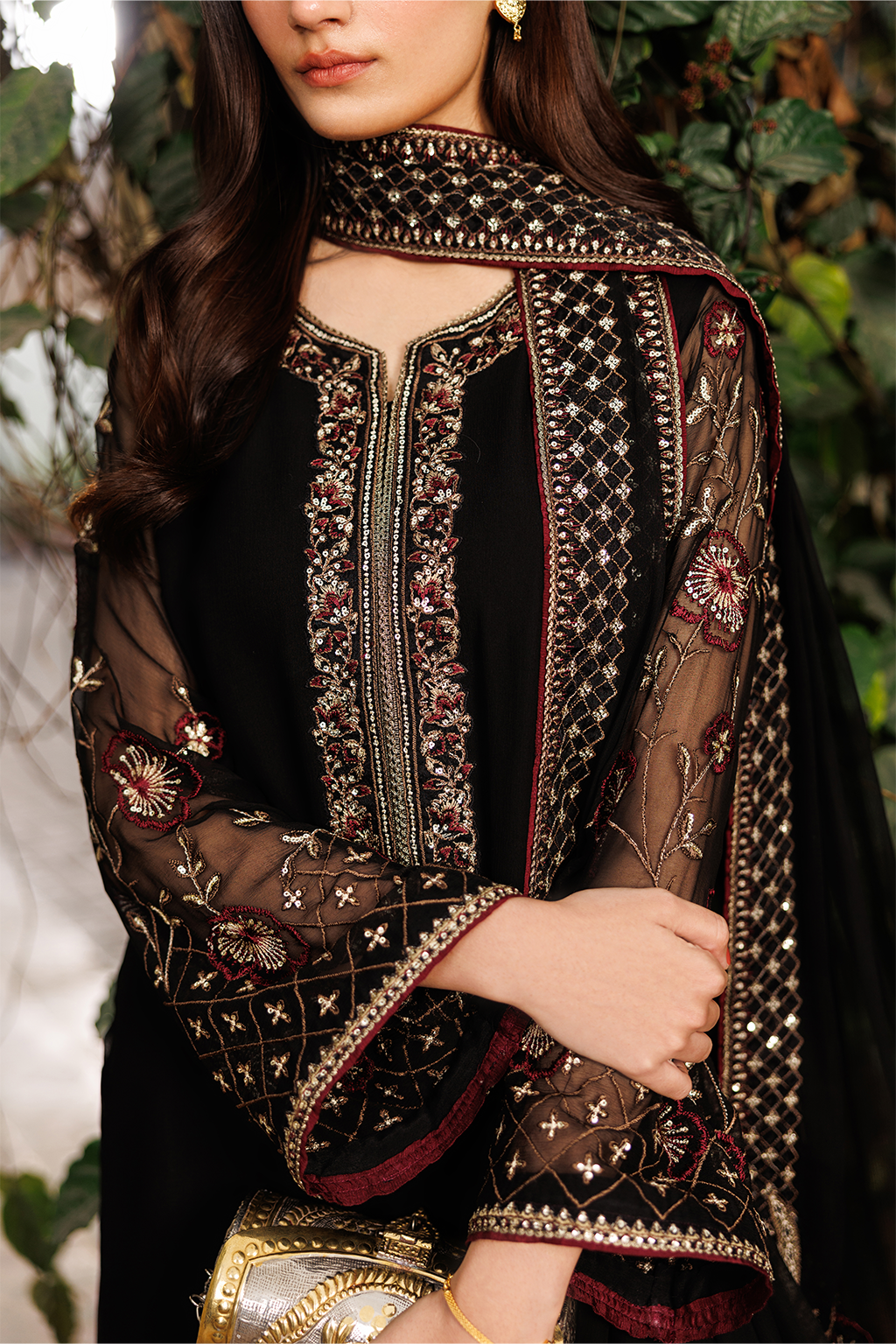 Black Embroidered Luxury Chiffon Dress | Semi Formals By Iznik Black Embroidered Luxury Chiffon Dress | Semi Formals By Iznik