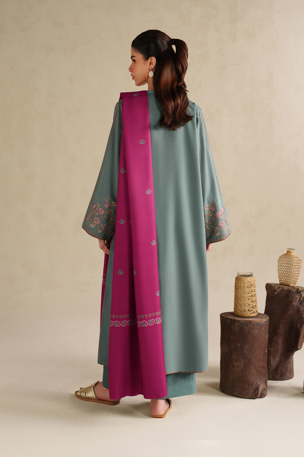 UE-589 Embroidered Khaddar