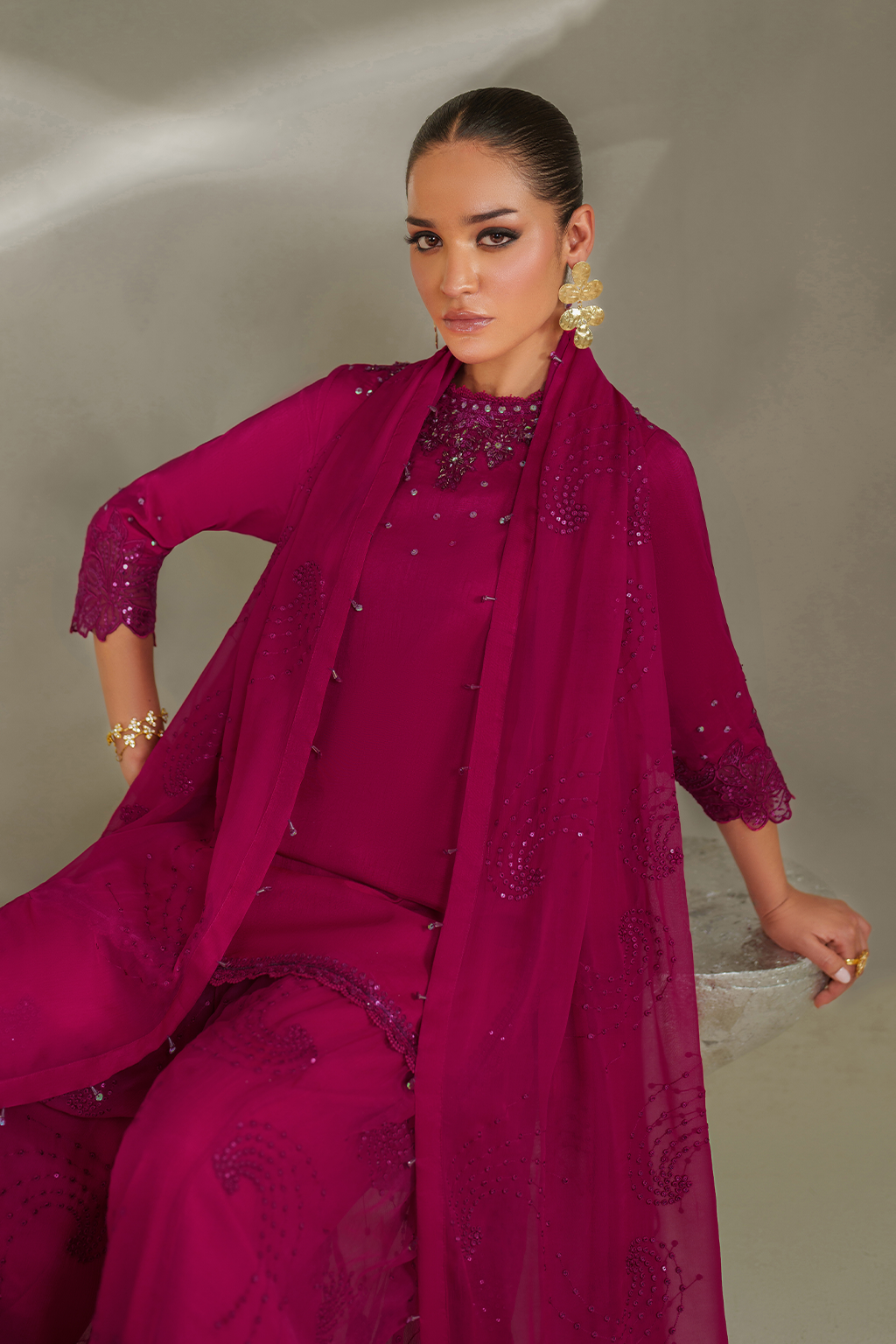 IP-338 Embroidered Rawsilk