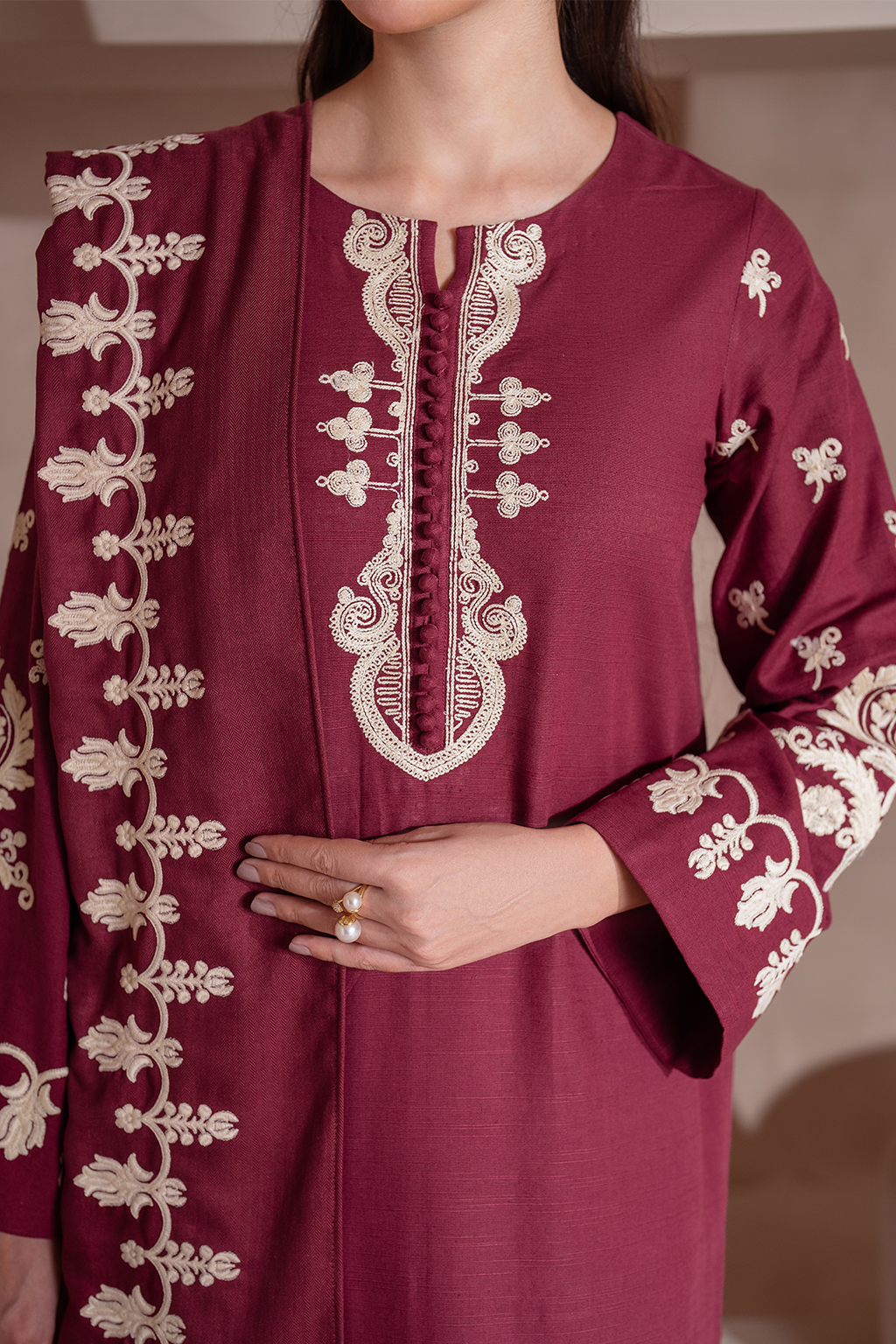 UE-362 Embroidered Khaddar