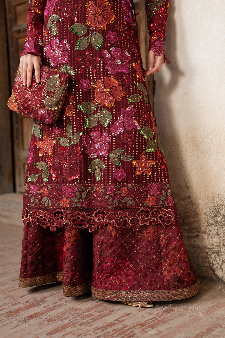 ILC-05 Embroidered Chiffon (Aline Shirt With Sharara)