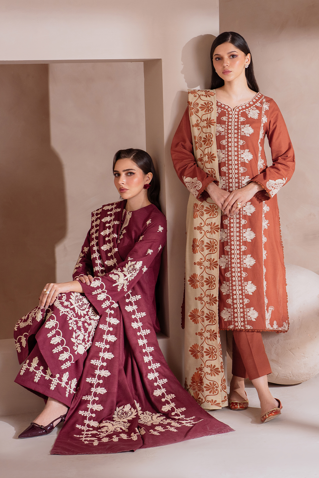 UE-368 Embroidered Khaddar