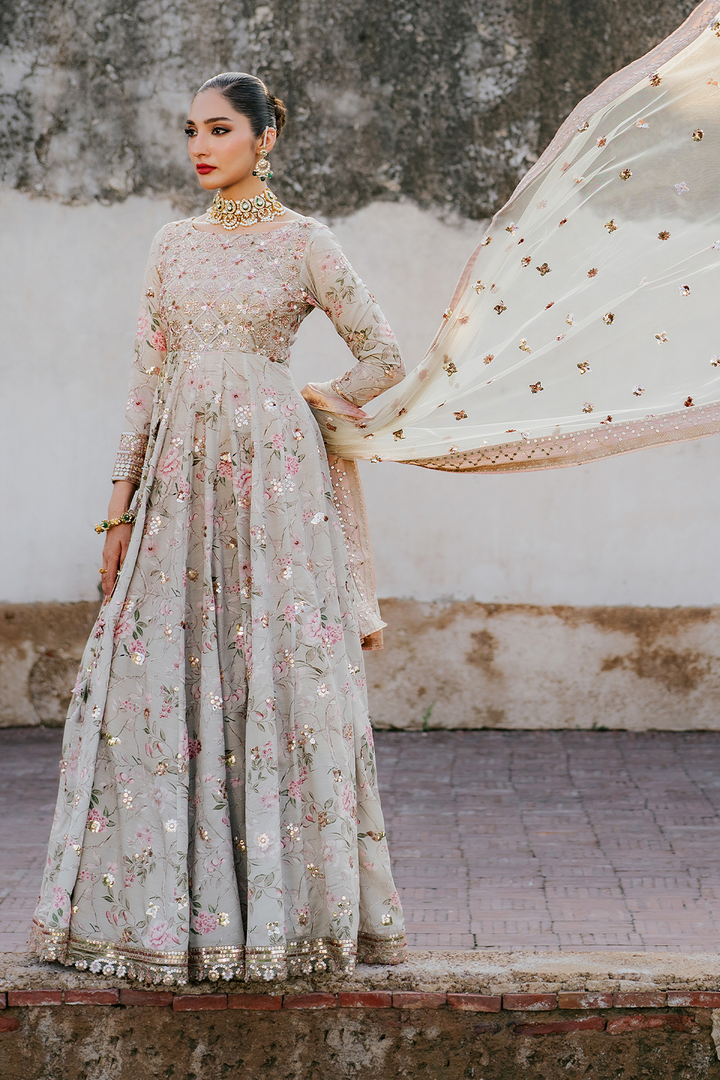 UE-313 Embroidered Raw Silk