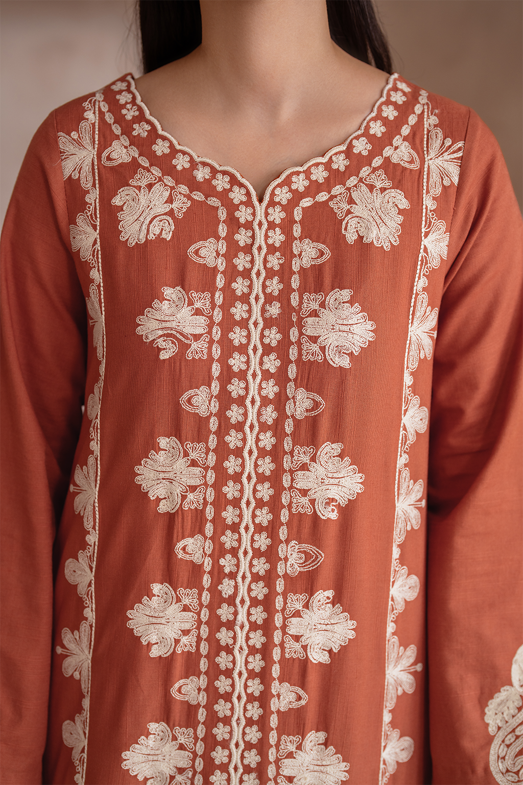 UE-368 Embroidered Khaddar