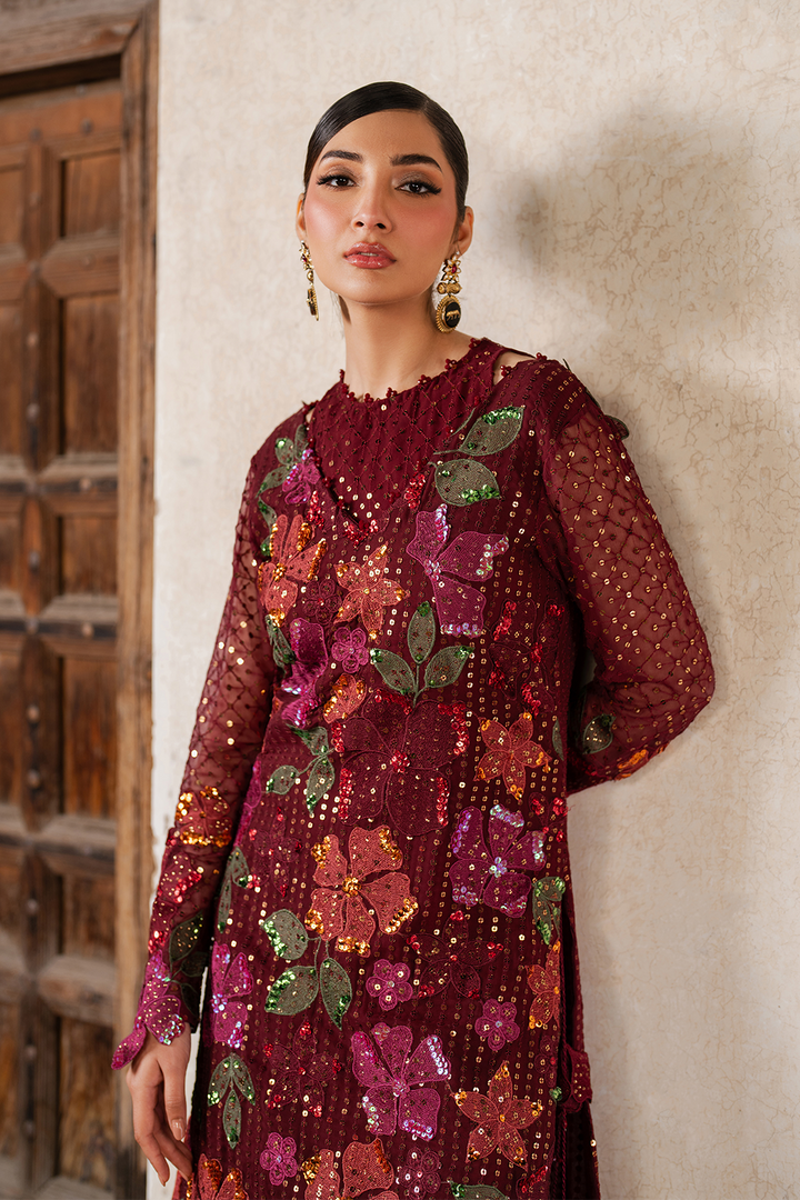 ILC-05 Embroidered Chiffon (Aline Shirt With Sharara)